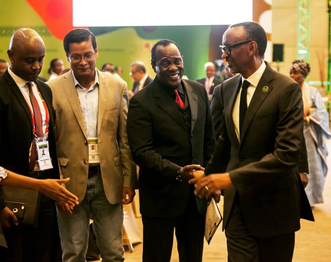 2018-09-12-Jeff Koinange: Emmy, Peabody Award Winner With President Kagame, Former Nigerian President Obasanjo At A Gala Dinner